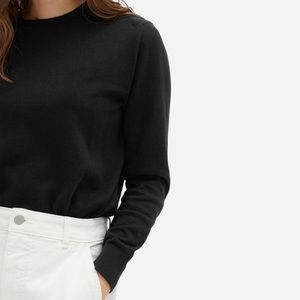 Everlane Organic Cotton Crewneck Sweater (Black, Size XS) NWT